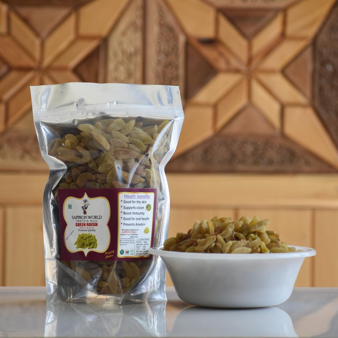 Premium Kashmiri Green Kishmish – Naturally Sweet Seedless Green Raisins